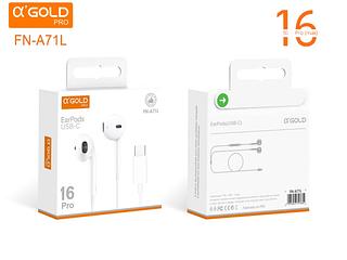 Fone de ouvido com fio Tipo C (USB-C) Compatível com a Linha Completa do iPhone 16Alto qualidade