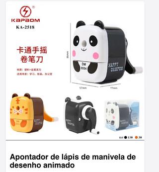 ￼Apontador de Mesa Manual para Lapis com Manivela e Deposito Coletor