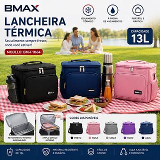 ￼Bolsa Térmica Grande Fitness Piquenique Portátil para Lanches Marmita Dobravel Alça Ajustavel HH