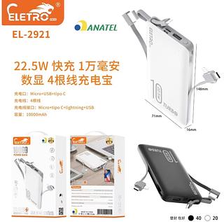 10000mah Power bank com carregamento rápido para alguns celulares com display de 22,5w com 4cabo