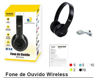 Fone De Ouvido Sem Fio Bluetooth P47/st3 Cartãosd E Radio Fm