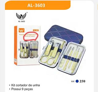 ￼Kit Manicure Cortador De Unhas Estojo com 7 Peças Otimo para Viagem AL-3603