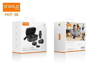 Microfone de Lapela Profissional AGOLD Sem Fio Redondo Magnético Para 2in1 TYPE-c ou Iphone