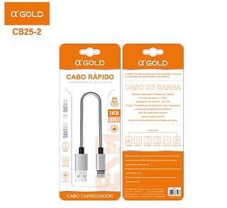 Cabo Rápido Usb Para Iphone, 24cm, Agold Cb25-2 - Prateado