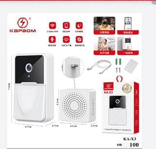 Campainha C/ Câmera Wifi S Fio Inteligente Interfone C Áudio