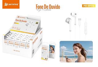 Fone de Ouvido Estéreo com Microfone Tipo C—PEINING