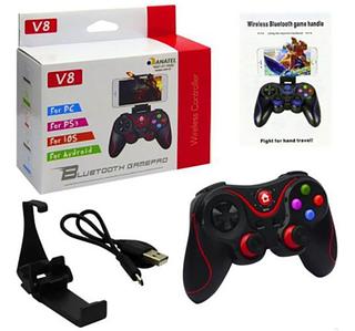 Controle Joystick V8 Android Celular Pc Gamepad Sem Fio Cor Preto-joy-v8