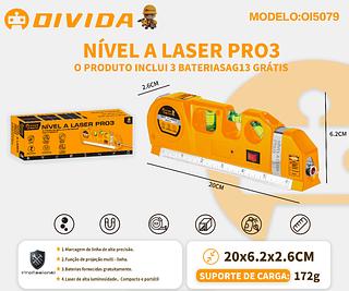 ￼Nível Laser Pro3 Trena Prumo 3 Pontos