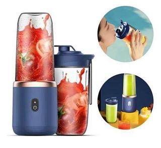 ￼Kit2 400ML Espremedor Elétrico Mini Liquidificador Portátil 6 Lâminas De Suco De Alimentos Misturador