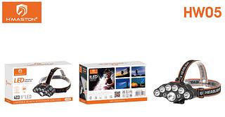 Lanterna de Cabeça Impermeável 9LED USB Recarregável