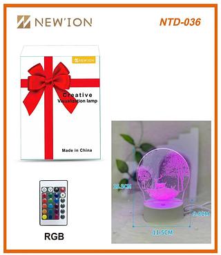 LÂMPADA DE MESA CORAÇÃO ，3D Com controle RGB sensível ao toque