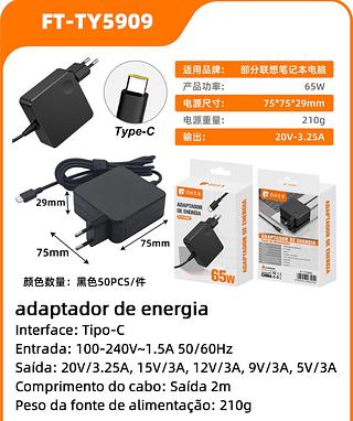 carrecador note book lenovo tipo entrada type-c Fonte Usb C Type-c Para Dock Nintendo Switch Thinkpad 65w 20v 3.2a