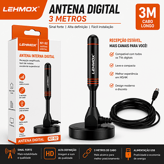 Antena tv Interna Tv Digital Máximo Alcance3m