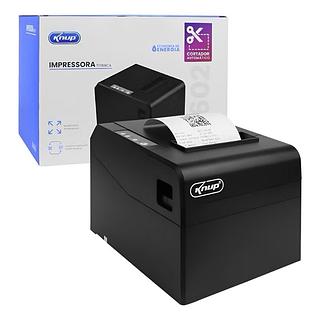 Impressora Térmica Papel 80mm Cupom/Nota Compacta Knup Bivolt, Econômica, Corte Automático Preta