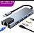 ￼HUB Tipo C Para HDMI 4K RJ45 USB3.0 PD Adaptador USB Docking Station De Alumínio USBC 5 Portas-Dock Laptop Notebook