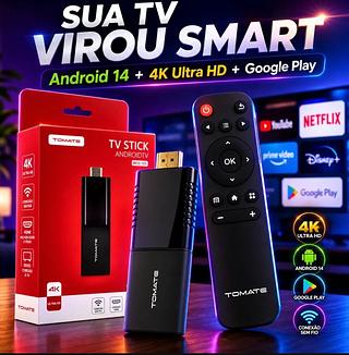 TV My Stick 4K Tomate Android 16GB HDMI Chromecast WiFi Ultra HD Smart Streaming Portátil