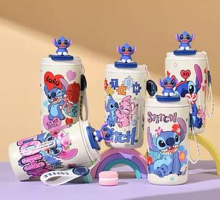 420ml Xícara De Café GSWLTT Stitch , Cordão Com Caneca A Vácuo De Palha , Garrafa De Água Isolada De Aço Inoxidável À Prova De