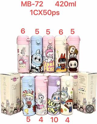 Copo LABUBU CRIANCA Térmico Capacidade 400ml Inox Série Nezha com Canudo