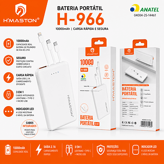 Power Bank Ka-966 Portatil - 10000mah V8/ Tpc/ Ios+suporte
