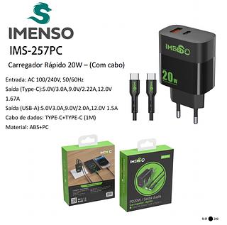 Carregador Turbo Entrada Dupla USB-A e USB-C saída Tipo C