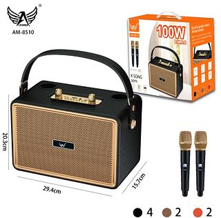 Caixa De Som Com2 Microfone Sem Fio Bluetooth Karaokê com luz 100w