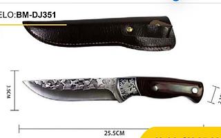 25.5cm Faca Hunt Fulltang Bushcraft Caça Camping Churrasco