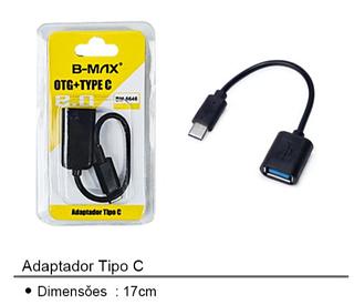 Cabo Adaptador Otg Fêmea x Tipo C Type C Pendrive Usb 3.0 Celular