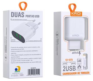 KAIDI carregador para viagem 2.4A 2usb para iPhone
