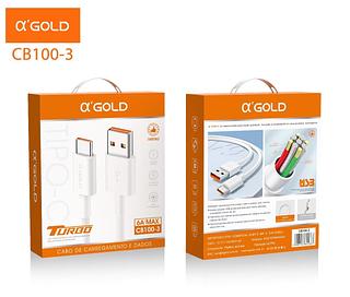 CABO DE CARGA RÁPIDA TURBO POWER USB PARA tc 1 M METROS AGOLD