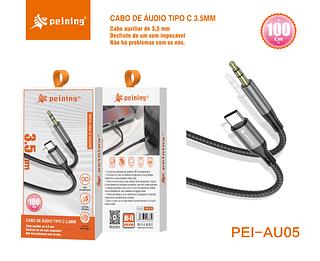 Cabo Auxiliar Tipo C Para P2 Áudio 3.5mm P/ PC Caixa de som Carro