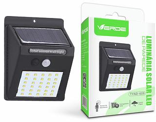 Luminária De Parede Solar 6w Com Sensor De Presenca