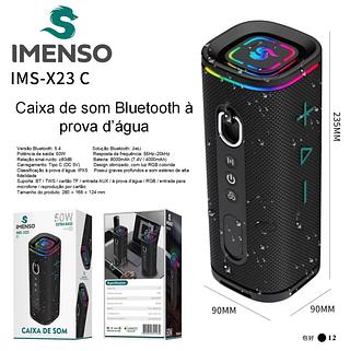 Caixa de Som Premium 50W RGB Colorida Resistente água IPX5 C/Entrada P/Microfone BT/TWS/TF/AUX