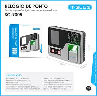 ￼Máquina Relógio Ponto Biométrico Eletrônico Digital Sc9005–LELONG