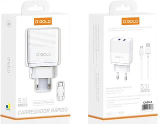 Carregadores 5.1 Carga Rápida Typec—AGOLD