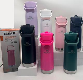 garrafa termica 650ml Com palha com marca stanley