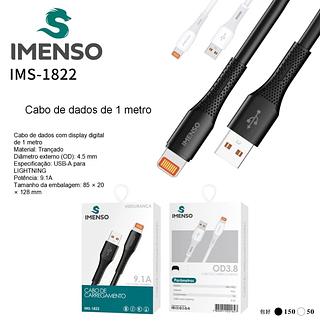 IMENSO Cabo de dados rapido de 1 metro USB para iPhone 9.1A