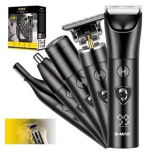 Maquina Barbeador Aparador Pelos 5 EM 1 Barba Cabelo Nariz Orelha Sobrancelha Eletrico Recarregavel—BMAX