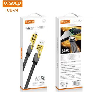 ￼Cabo Turbo Tipo C para iPhone Xiaomi Samsung USB 4 em 1 Turbo 65W/PD 27W Cabeça de Metal Revestida de Nylon