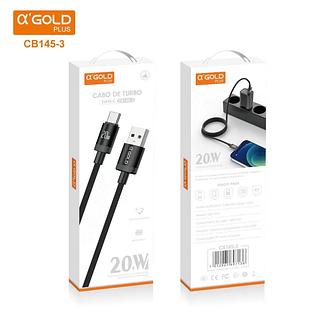 Original Cabo carregamento Turbo 20W USB - Typec Fast Data 1M