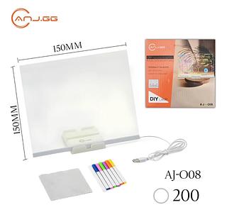 Ilumine A Placa De Mensagem Acrílica Regravável DIY Desenho Brilhante Das Crianças Lâmpada Com 7 Canetas Coloridas 15 *