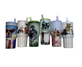 Novo Lançamento Garrafa Térmica Copo Térmico DOG 800ml Inox Com Tampa e Canudo Para Praia/Academia