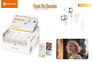 Fone de Ouvido Estéreo com Microfone Tipo C—PEINING