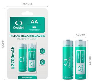 pilha AA COM 2 carrecavel knup 2700mah—pelo knup