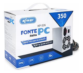 Fonte De Alimentação Para Pc Knup Kp-526 350w Prata 110v/220