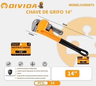 CHAVE GRIFO TUBO 14 POLEGADAS HIDRAULICA LAVATORIO MORDENTE ACO PROFISSIONAL ENCANAMENTO CANOS