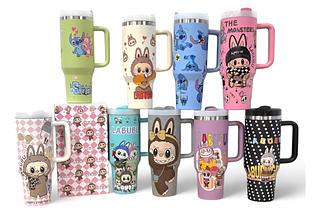 Copo LABUBU Térmico com Canudo 900mL Inox