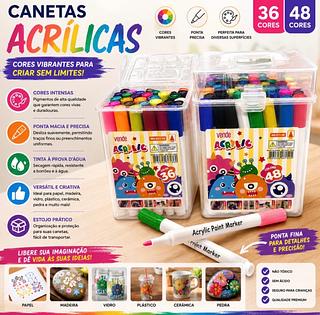 kit100 Caneta Colorida Ponta Conjunto Estojo Escolar Marcador /Marcador acrílico