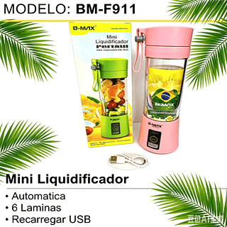Mini Liquidificador Portátil 6Lâminas Potente - bm-f911
