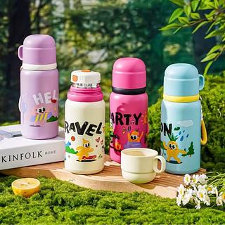 ￼Garrafa Térmica Infantil Com 450ml Inox Escolar Copo + Alça