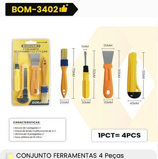￼CONJUNTO DE FERRAMENTAS COM 4 PEÇAS BOMVINK
